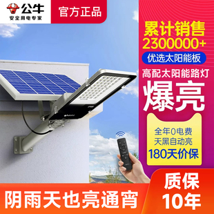 公牛太阳能户外灯照明家用灯防水定时农村庭院子路灯雷达感应壁灯