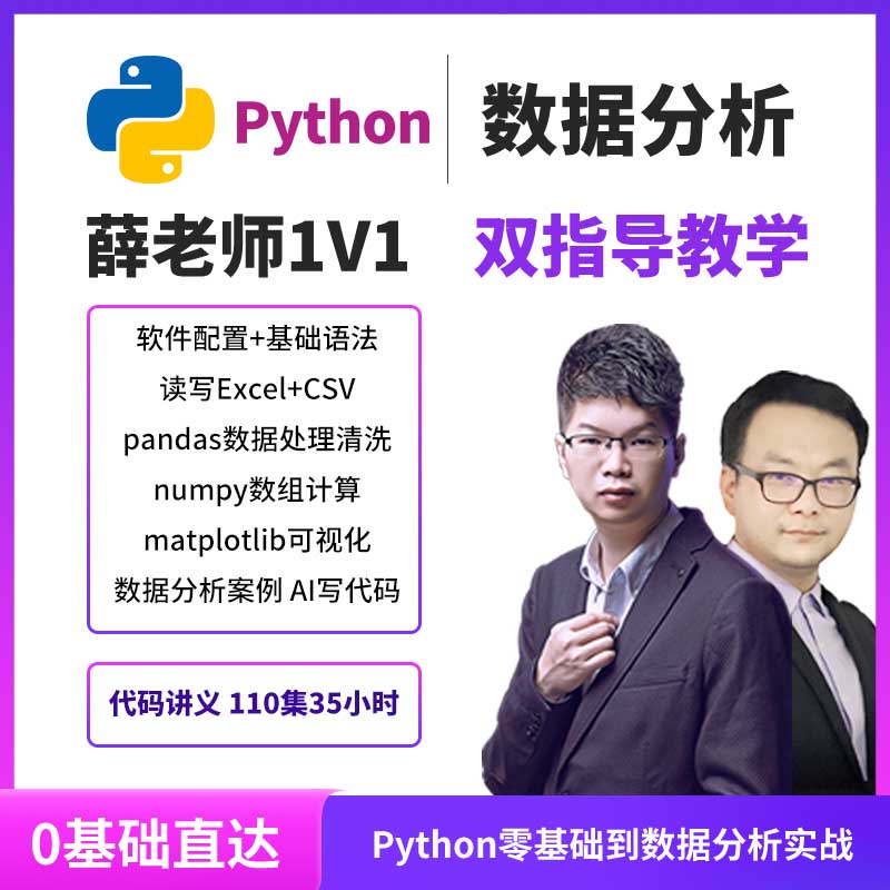 录播课Python薛老师1V1学习指导+AI老师随时