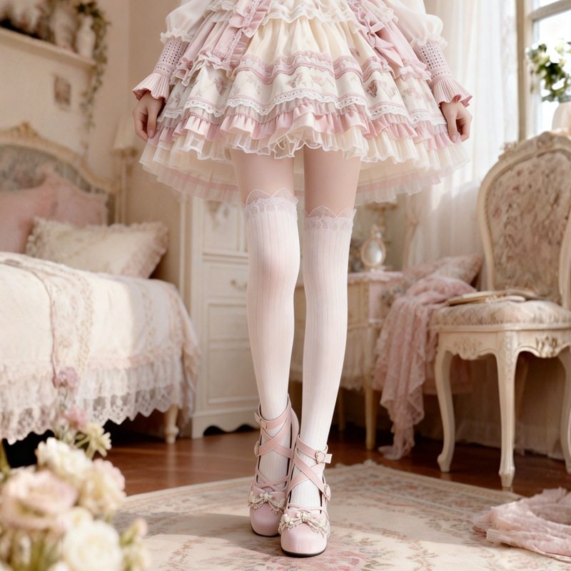 大腿蕾丝波浪假高筒拼接连裤袜竖条纹lolita性感打底袜JK薄款丝袜,模玩/动漫/周边/娃圈三坑/桌游,lolita洛丽塔袜子,淘宝优惠券,粉丝福利购,淘宝优惠卷