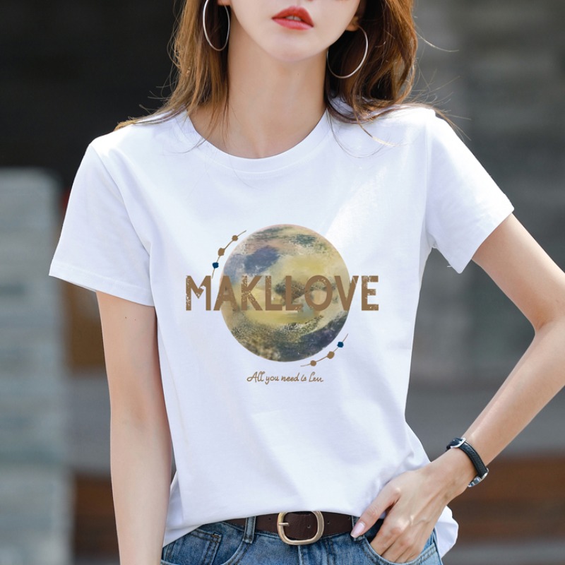 高端精梳纯棉白色短袖t恤女宽松设计感减龄小众夏装2025新款上衣