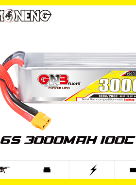 GNB高能 3000mAh 6S 22.2V 100C遥控汽车高倍率锂电池 RC模型