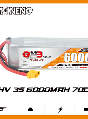 GNB高能6000mAh 3S 11.4V 70C HV遥控四驱大脚模型车RC船模锂电池