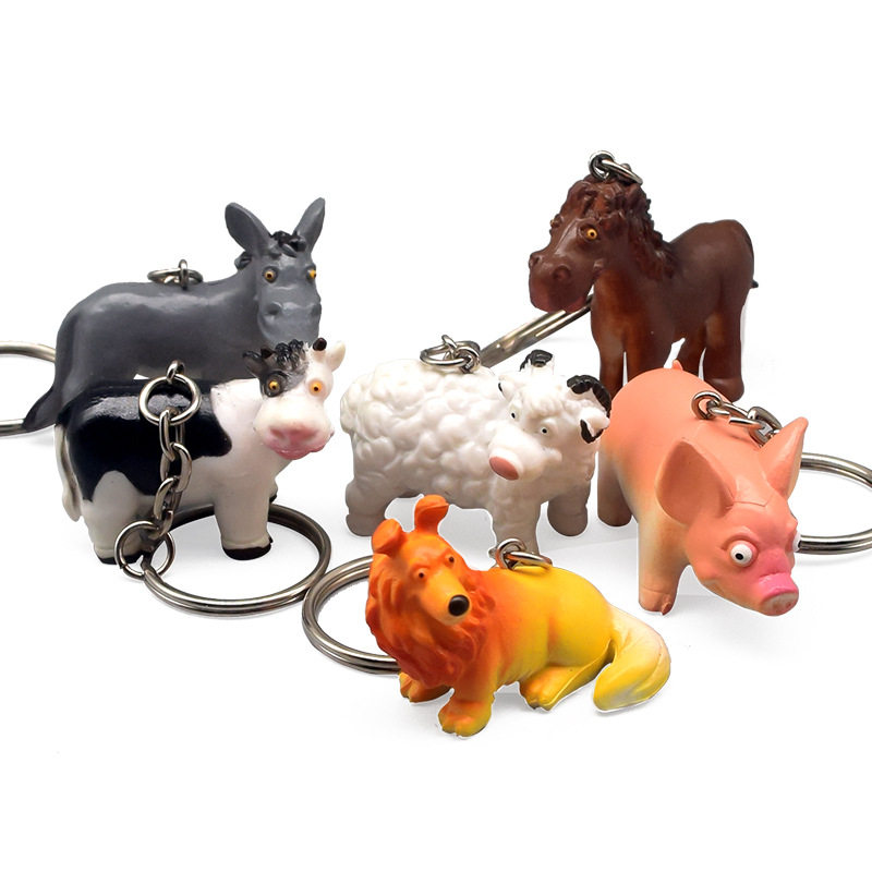 恐龙模型玩具仿真动物钥匙扣汽车电动车可爱小挂件钥匙挂饰品