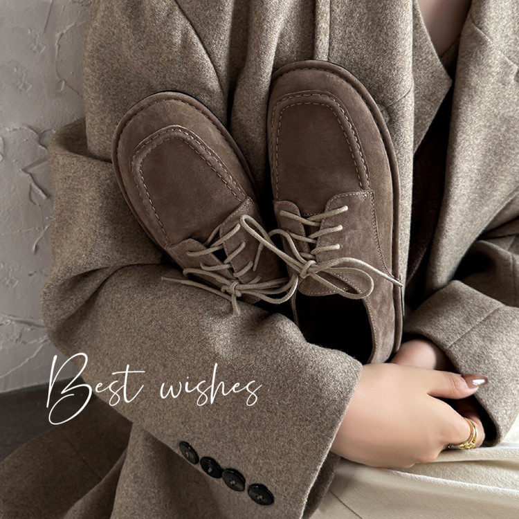 2026年新款复古真皮系带女鞋大圆头森系平底鞋黑色全皮单鞋子,女鞋,深口单鞋,淘宝优惠券,粉丝福利购,淘宝优惠卷