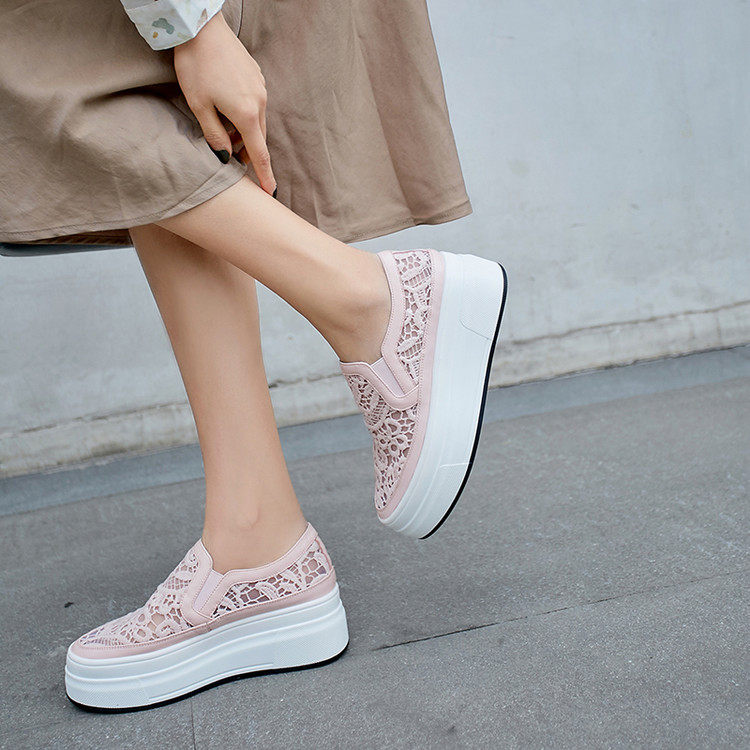 春季凉鞋真皮蕾丝镂空网纱单鞋乐福鞋厚底渔夫鞋一脚蹬懒人小白鞋,女鞋,深口单鞋,淘宝优惠券,粉丝福利购,淘宝优惠卷
