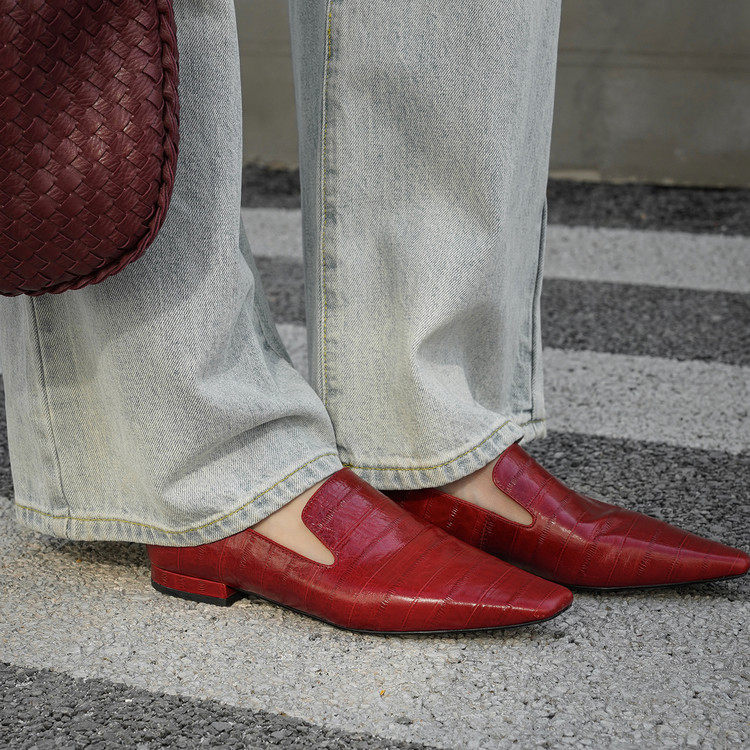 高级感方头低跟一脚蹬深口真皮单鞋通勤小皮鞋气质乐福鞋女鞋子潮,女鞋,深口单鞋,淘宝优惠券,粉丝福利购,淘宝优惠卷