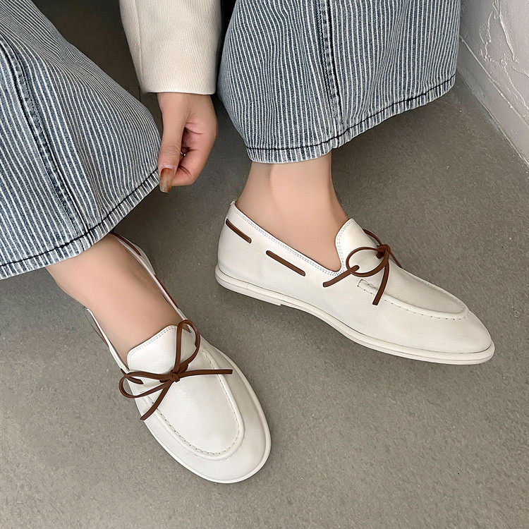 英伦风小皮鞋女2026春季单鞋乐福鞋一脚蹬女鞋平底真皮豆豆鞋,女鞋,深口单鞋,淘宝优惠券,粉丝福利购,淘宝优惠卷