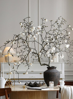 形上出口复古花瓶法式粗陶小众肌理感摆件中古风大牌花器客厅装饰