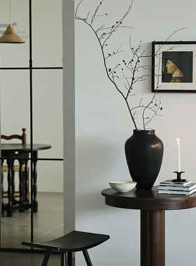 形上法式中古南洋风陶瓷花瓶家居装饰品玄关水培黑白复古花器摆件