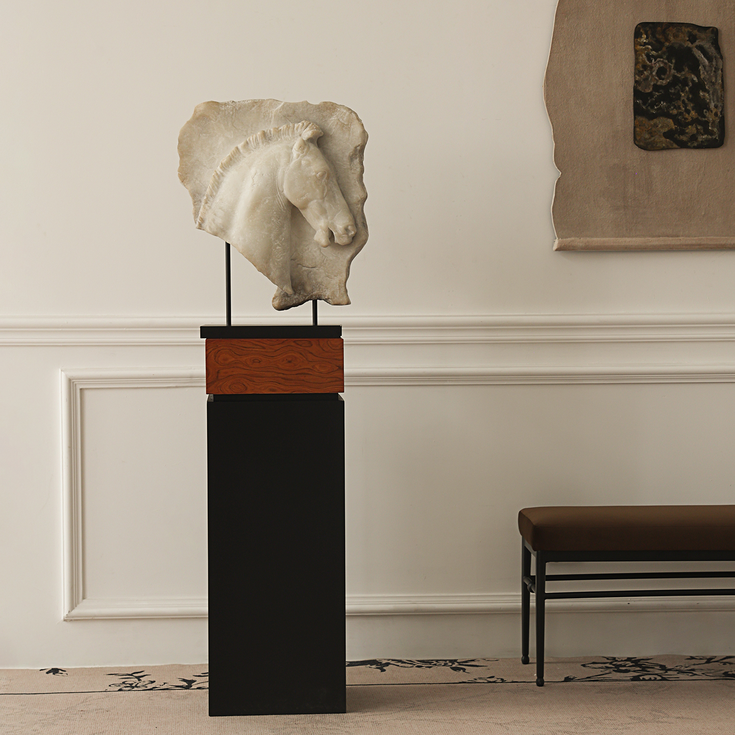 形上复古《壁间驹影》中式摆件