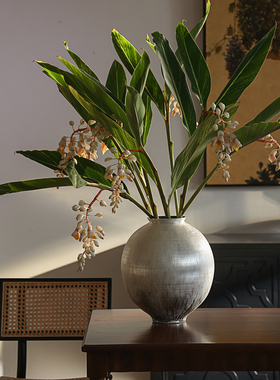 形上景德镇手作“银月如歌”银彩花瓶大号水培月亮罐花器藏品摆件