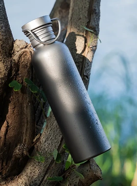 纯钛户外运动水壶单层露营水瓶轻量便携式野营水杯子可烧水登山壶