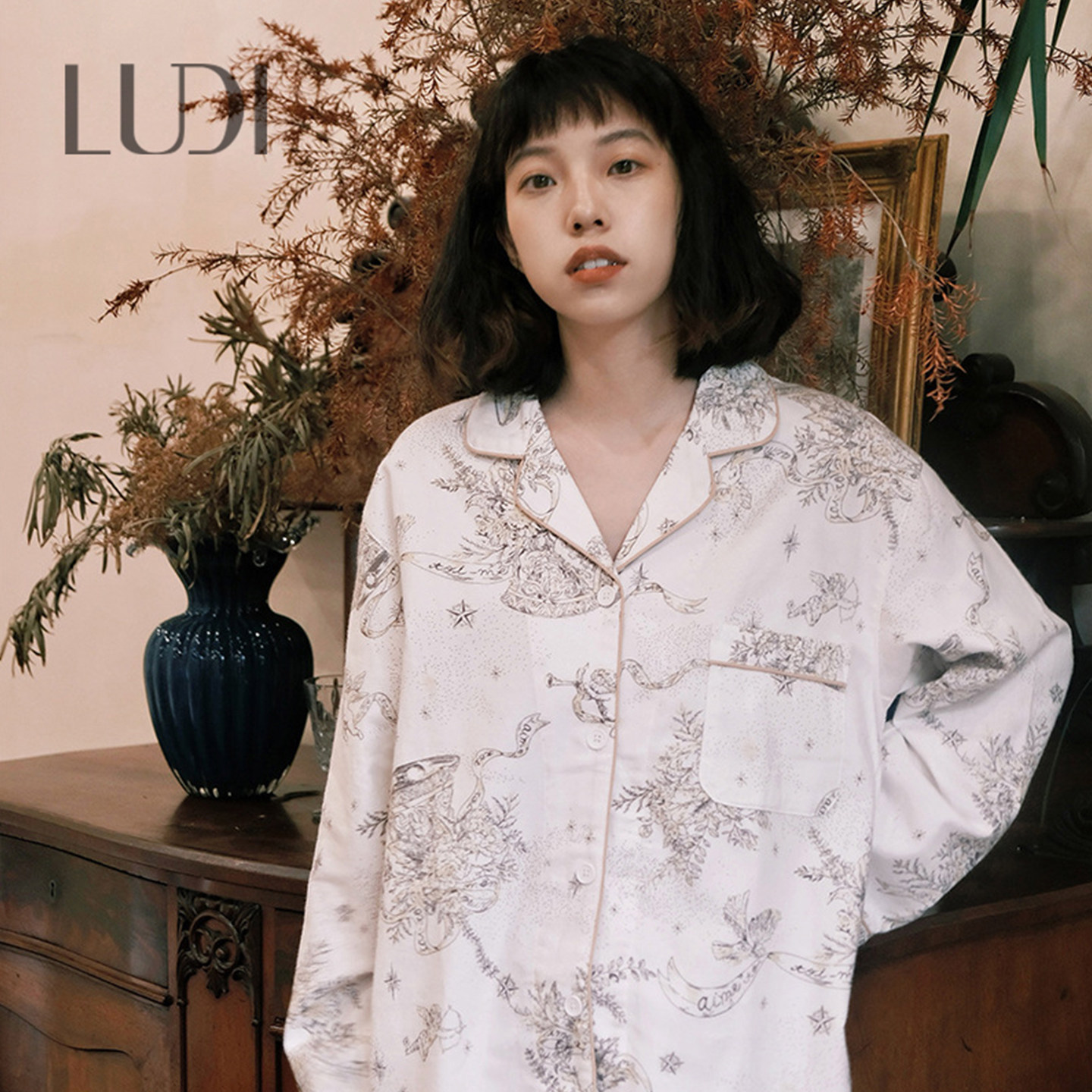 露迪尚品纯棉印花女睡衣套装