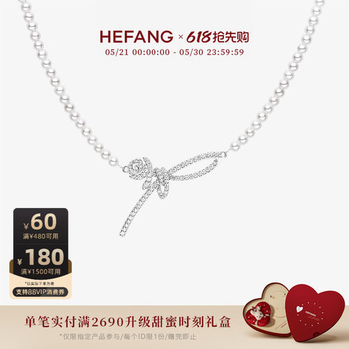 HEFANG玫瑰丝带项链送礼物