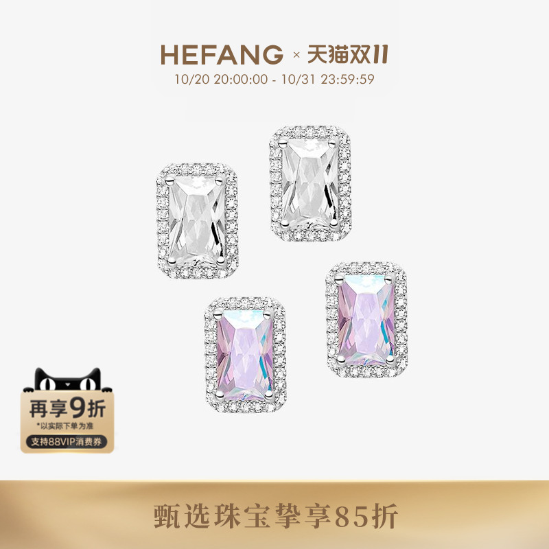 女何方珠宝闪闪方糖耳钉