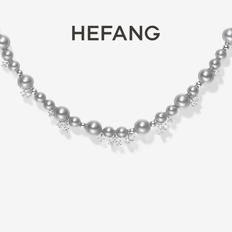 [618狂欢节]HEFANG何方珠宝气泡星云项链轻奢锁骨链优雅饰品礼物