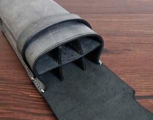 真皮笔袋订制植鞣头层牛皮手工牛制作6支装通用钢笔收纳包