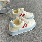 百搭小众板鞋 厚底小白鞋 女款 鲁鲁蛋 2026新款 夏季 网面透气面包鞋