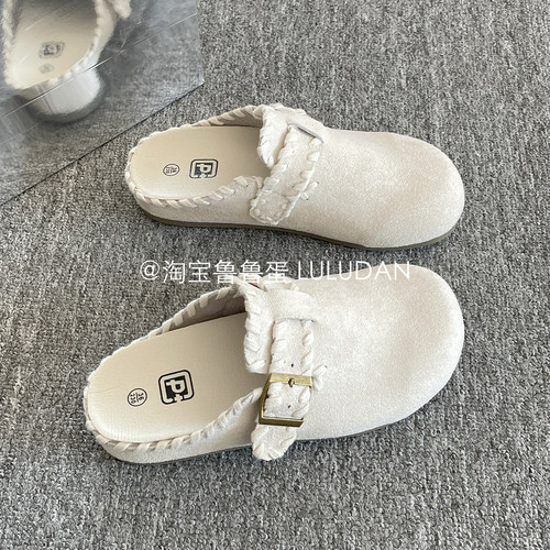 鲁鲁蛋超火一脚蹬勃肯鞋半拖鞋女外穿春季2026新款百搭小众懒人鞋