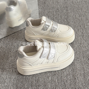 2026新款 女款 春季 厚底板鞋 鲁鲁蛋 ins小众面包鞋 小个子增高小白鞋