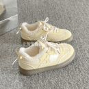 鲁鲁蛋 韩系保暖加绒板鞋女款2025新款冬季厚底小白鞋女鞋二棉鞋