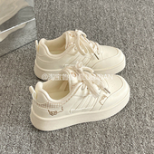 学生小众面包鞋 鲁鲁蛋 2026新款 春秋厚底小白鞋 百搭韩系板鞋 女款