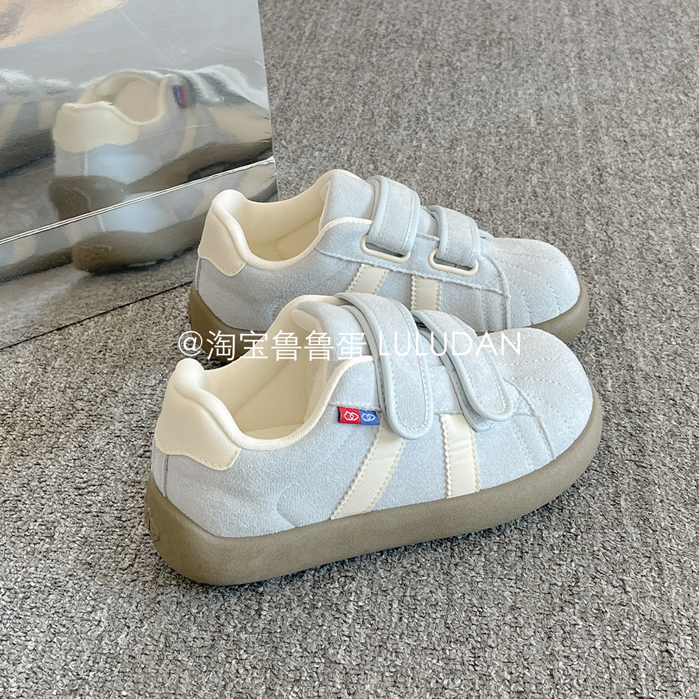 鲁鲁蛋 魔术贴厚底板鞋女款2026新款春季百搭小白鞋子学生面包鞋,女鞋,休闲板鞋,淘宝优惠券,粉丝福利购,淘宝优惠卷