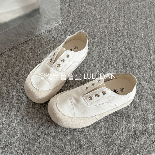 鲁鲁蛋 懒人一脚蹬单鞋女2026巨好看不累脚的鞋子小白鞋夏季板鞋