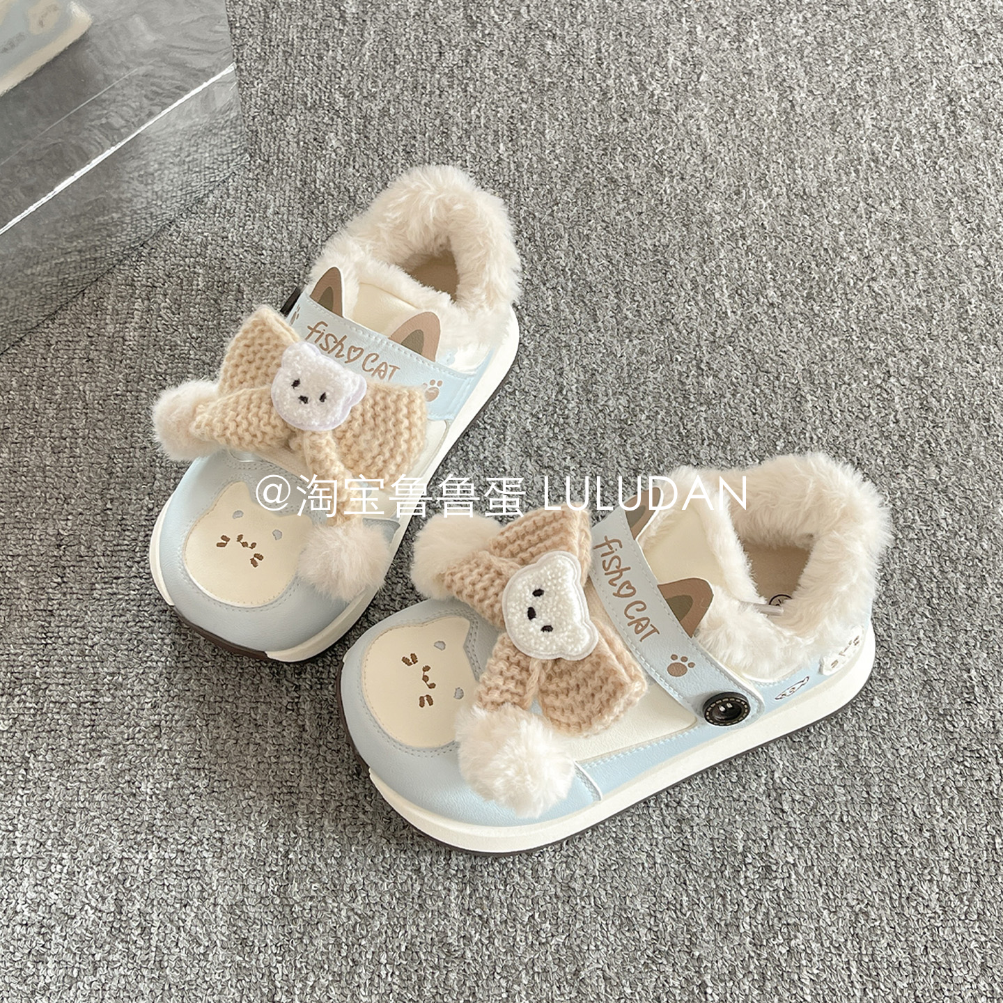 鲁鲁蛋 冬季二棉女鞋厚底小白鞋女款2025新款保暖加绒板鞋面包鞋