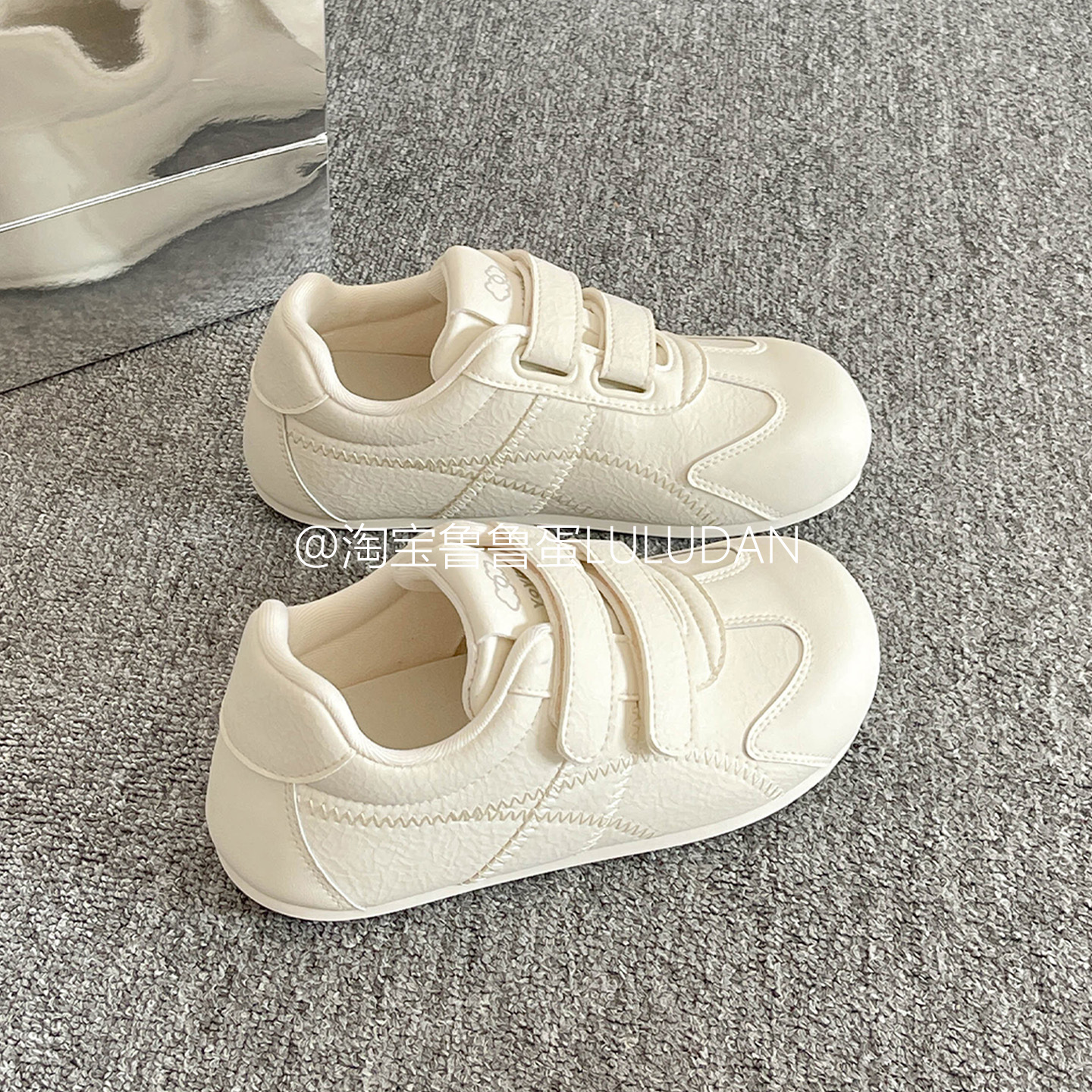 鲁鲁蛋 厚底小白鞋子女2025新款爆款运动休闲板鞋学生复古德训鞋