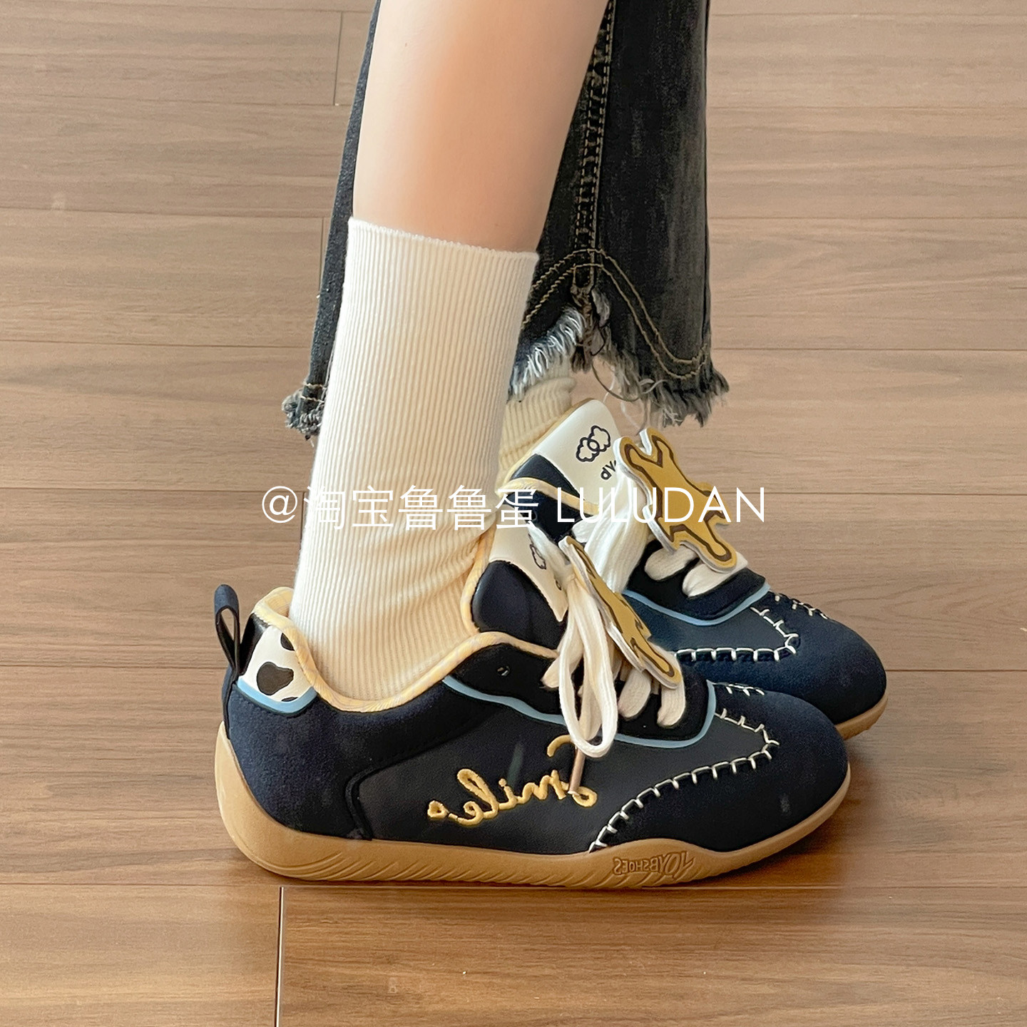 鲁鲁蛋 复古德训鞋女款2026新款春季厚底小白鞋ins潮百搭韩系板鞋,女鞋,休闲板鞋,淘宝优惠券,粉丝福利购,淘宝优惠卷