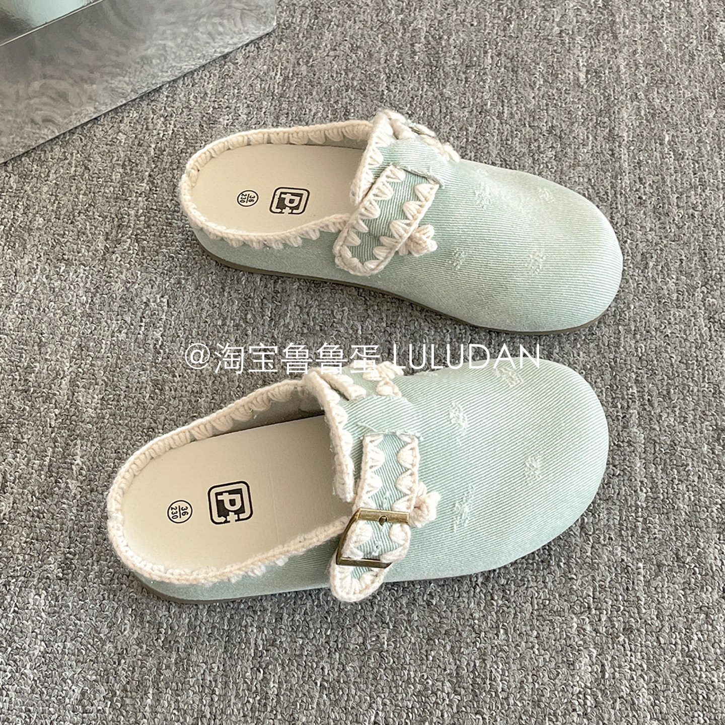 鲁鲁蛋 穆勒半拖鞋女外穿包头拖鞋2026新款春季超火一脚蹬勃肯鞋,女鞋,勃肯鞋/软木鞋,淘宝优惠券,粉丝福利购,淘宝优惠卷