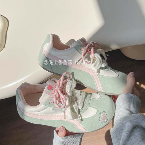 鲁鲁蛋 韩系小众百搭板鞋女款2025新款春夏厚底小白鞋学生德训鞋