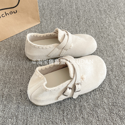 鲁鲁蛋秋季厚底女鞋小白鞋子女2025新款爆款全包勃肯鞋运动休闲鞋