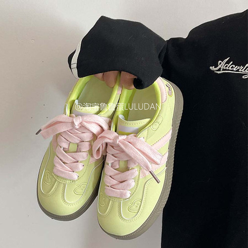 鲁鲁蛋超火苹果德训鞋子女2025新款爆款夏季女鞋厚底小白鞋休闲鞋