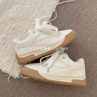 女款 2025新款 春秋小众不撞款 鲁鲁蛋 子厚底小白鞋 板鞋 百搭鞋 春款