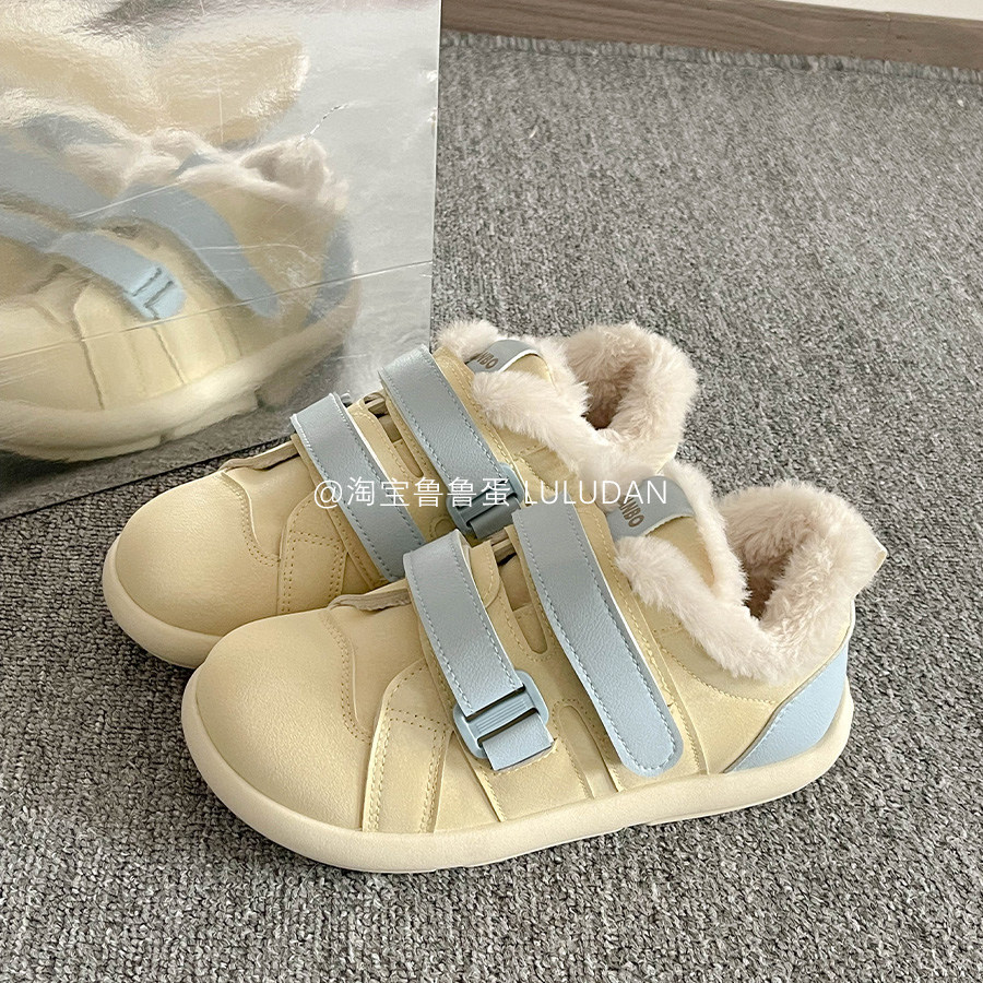 鲁鲁蛋丑萌魔术贴加绒板鞋女款2025新款小白鞋百搭chic鞋子阿甘鞋,女鞋,休闲板鞋,淘宝优惠券,粉丝福利购,淘宝优惠卷