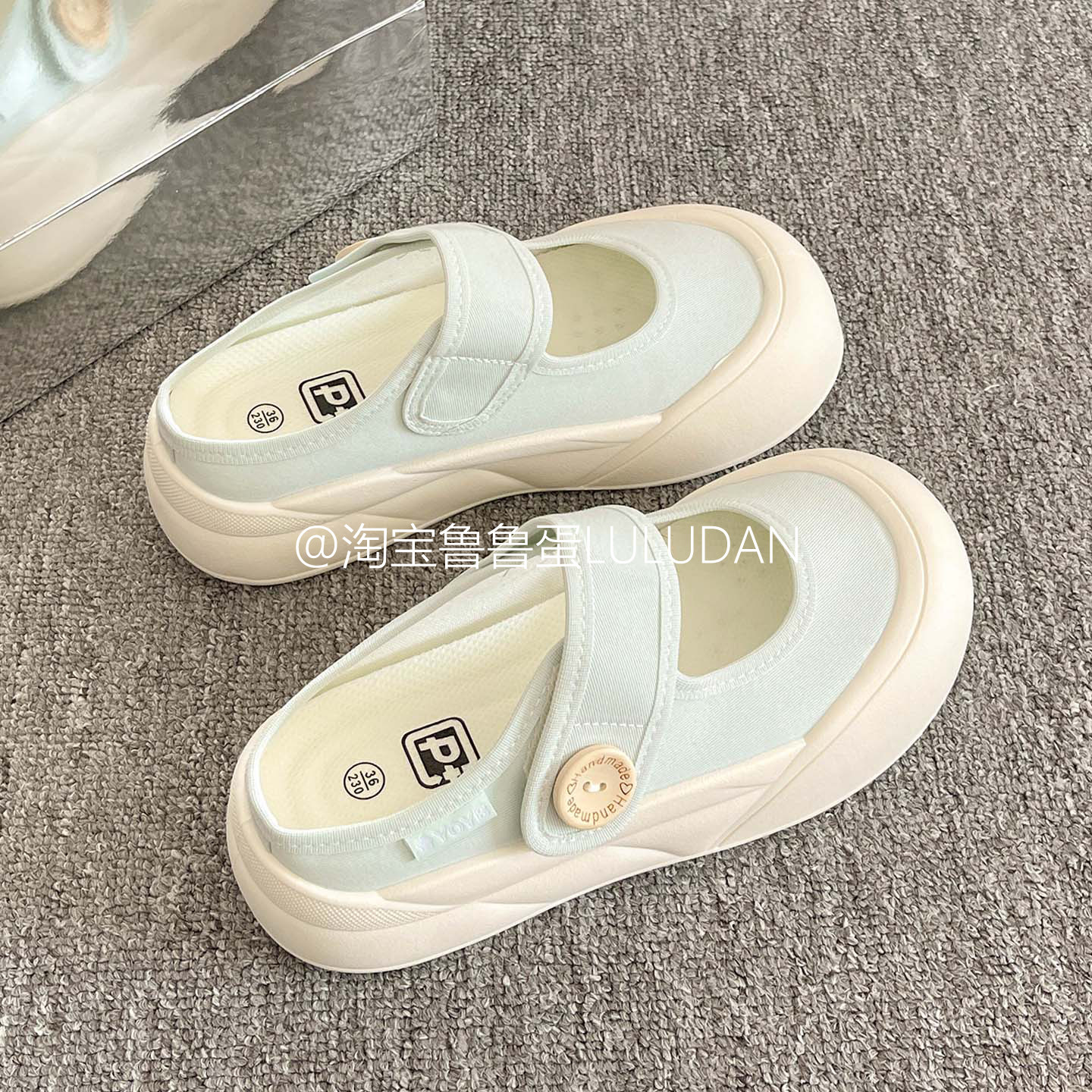 鲁鲁蛋百搭小白鞋厚底运动凉鞋女夏季2025新款透气一脚蹬休闲板鞋,女鞋,休闲凉鞋,淘宝优惠券,粉丝福利购,淘宝优惠卷