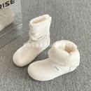 鲁鲁蛋 冬季外穿加绒厚底雪地靴女款2025新款保暖棉鞋毛毛棉靴子