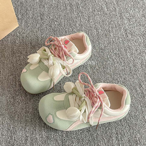 鲁鲁蛋 韩系百搭德训鞋女2026新款夏季女鞋休闲厚底板鞋小众鞋子