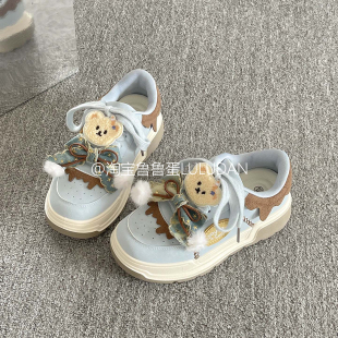 韩系板鞋 子女ins潮百搭面包鞋 女款 春秋厚底小白鞋 2026新款 鲁鲁蛋