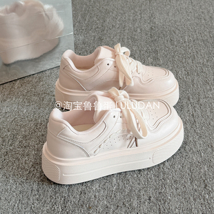 2026新款 女款 春季 休闲板鞋 鲁鲁蛋 百搭学生面包鞋 增高厚底小白鞋