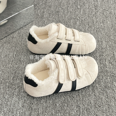 鲁鲁蛋 冬季保暖女鞋勃肯鞋2025新款爆款厚底小白鞋二棉鞋德训鞋