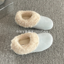 鲁鲁蛋 毛绒一脚蹬全包勃肯鞋女2025新款冬季保暖二棉鞋休闲单鞋