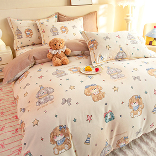 定做订制全棉纯棉磨毛榻榻米四件套高低床上下铺儿童卡通定制床笠