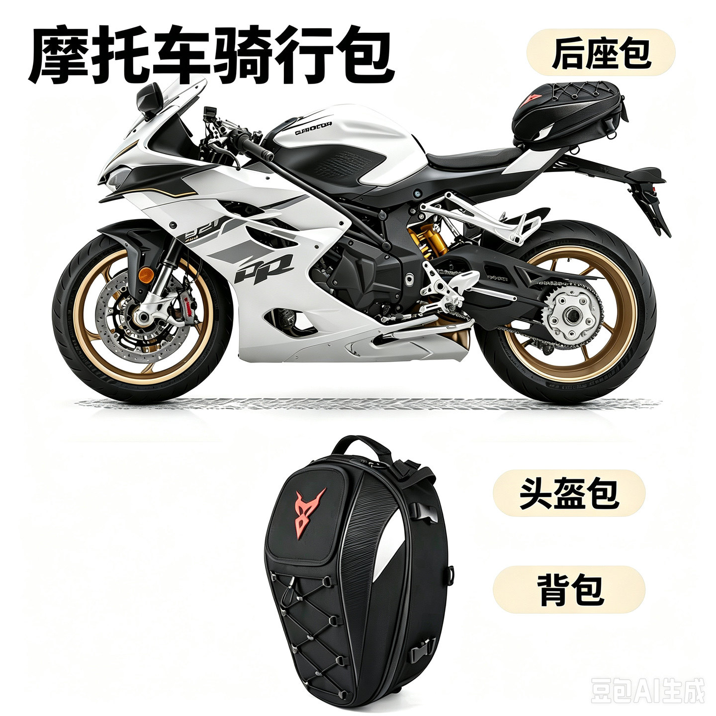 骑士头盔包摩托车双肩包旅行包大容量后座头防水背包机车后座包