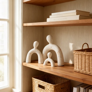 侘寂风洞石茶几客厅小户型天然大理石高级感设计师边几