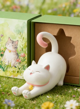 创意可爱猫咪桌面摆件礼盒装