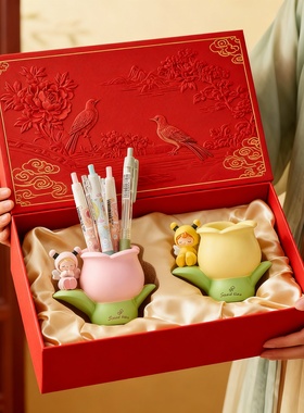 新中式花瓶笔筒收纳礼盒摆件