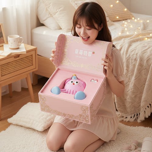 草莓奶昔摆件礼盒送女友生日礼物